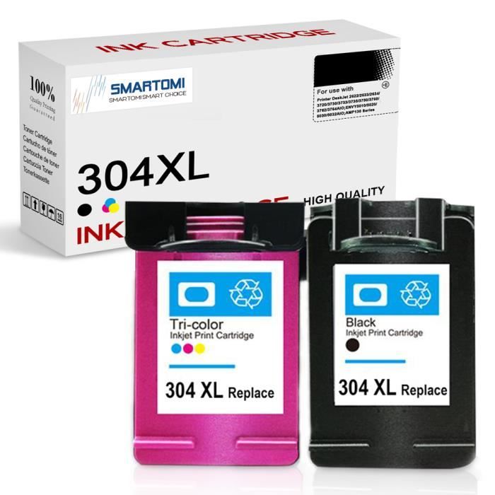 Ink Cartridges - SMARTOMI - Compatible HP 304 XL - Pack of 2 - Multi-color - Inkjet