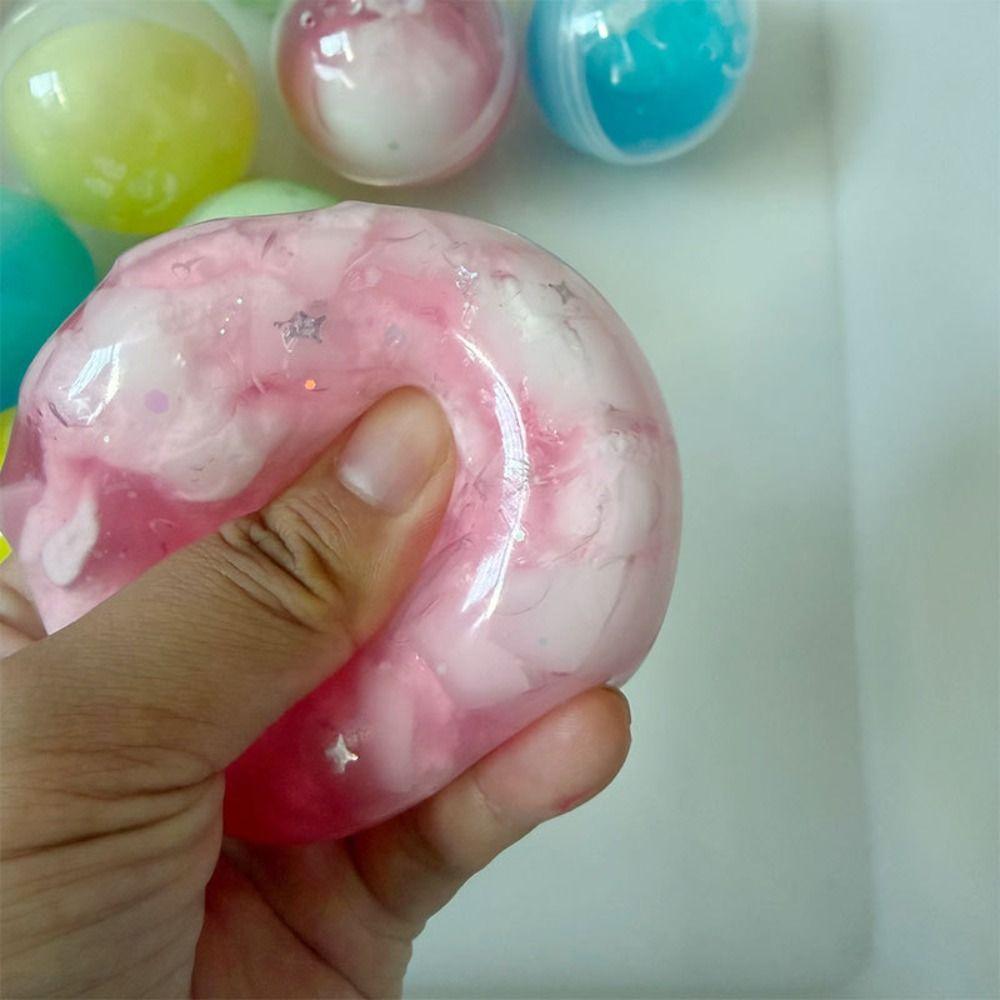 Sensory Fidget Wax Coating Squishy Round Crispy Squeeze Toy Boys Girls Crunch Squishy Desktop Gift