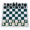 Chess Set Plastic Chess Board Set Desktop Game with 50x50cm Artificial Leather Board for Party