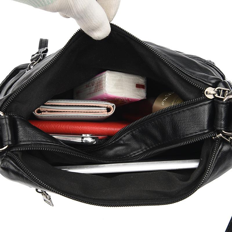 Chinese Women's Bags New Women's Soft Leather Backpacks Large Capacity Shoulder Messenger Bags Middle-aged Mother Bags