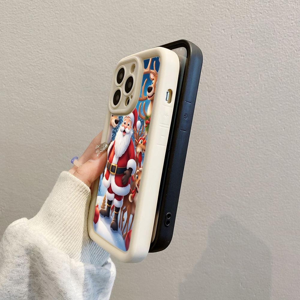 Чехлы для телефонов Ae119 Merry Christmas Santa art design для iPhone 16 14 13 11 Pro Max 15 7 8 6 Plus 12 mini XR XS Max SE Angel Eye Ladder Protective Cover