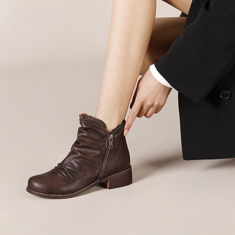 B/Женские короткие ботинки на низком каблуке, новые удобные осенние и зимние ботинки Мартин на толстом каблуке, женская обувь большого размера в стиле ретро