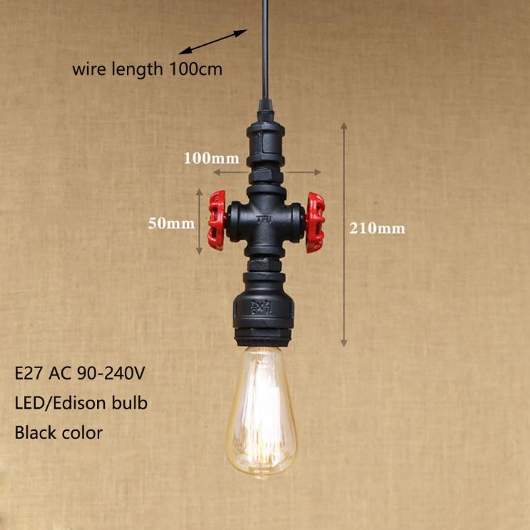 Лофт, промышленный железный водопровод, паровой панк, винтажный подвесной светильник, шнур E27, светодиодные подвесные светильники для спальни