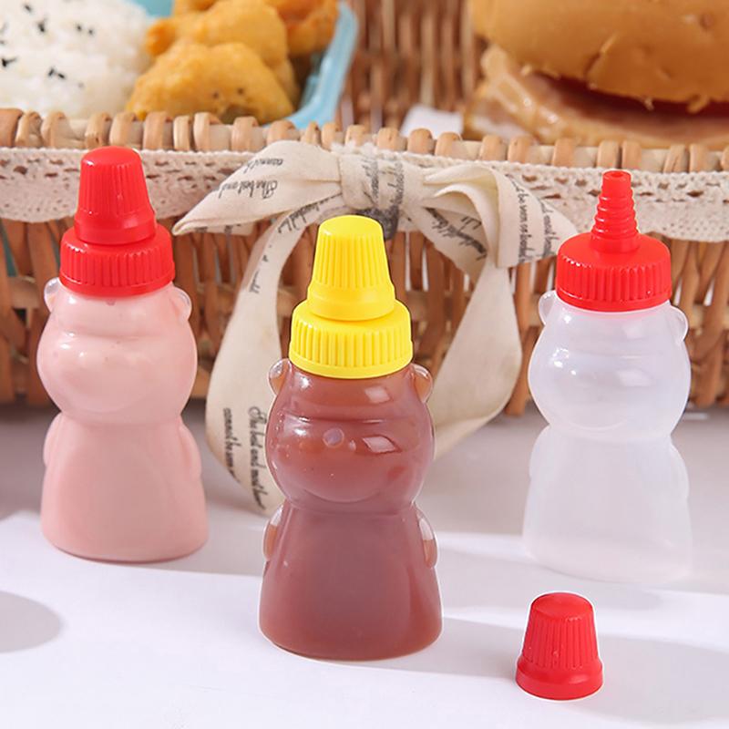 2 шт./упак. Мини-бутылка для приправы «Медведь», переносной контейнер для заправки салата кетчупом