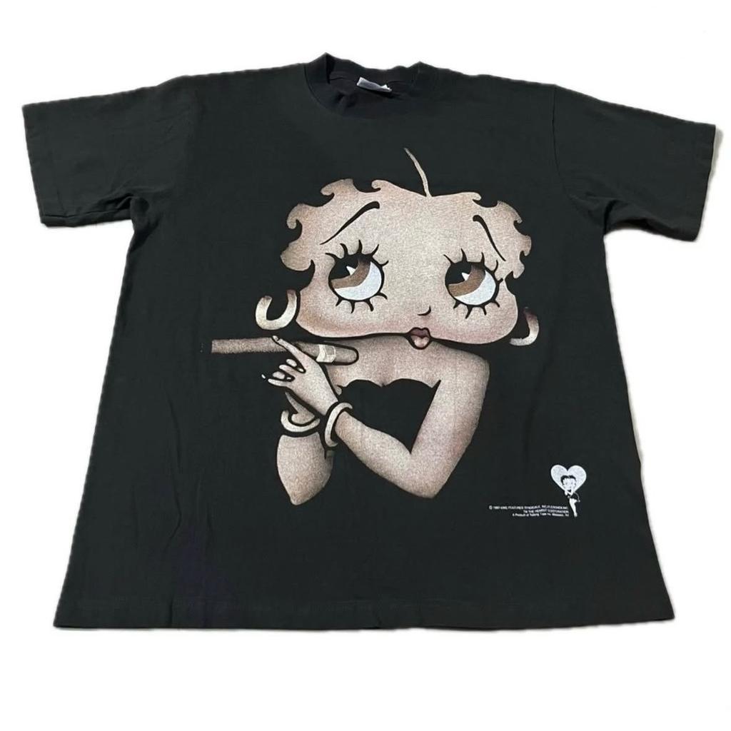 Betty Boop Vintage 1998 Lady Cigar Cartoon CA 90s Sexy Size XL REPRINT Unisex T-Shirt