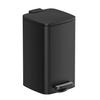 SONGMICS 8L Small Pedal-Operated Toilet Bin for Small Spaces, Soft-Close Lid, Steel, Black, LTB591B0802