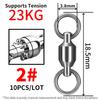 10PCS Ball Bearing Stainless Steel Fishing Connector Swivel Solid Rings For Trolling Bait Lure Tools Seawater And Freshwater 4