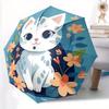 1 шт. Котенки Цветы Автоматический Зонт Автоматическое Открытие/Закрытие Складной Зонт с 8-реберным Каркасом, 3-сложный Компактный Зонт для Мужчин и Женщин, 96