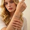 Двухслойный браслет-цепочка с бусинами из нержавеющей стали для женщин и девочек, регулируемый, цепочка с круглыми бусинами, минималистичные украшения, подарок