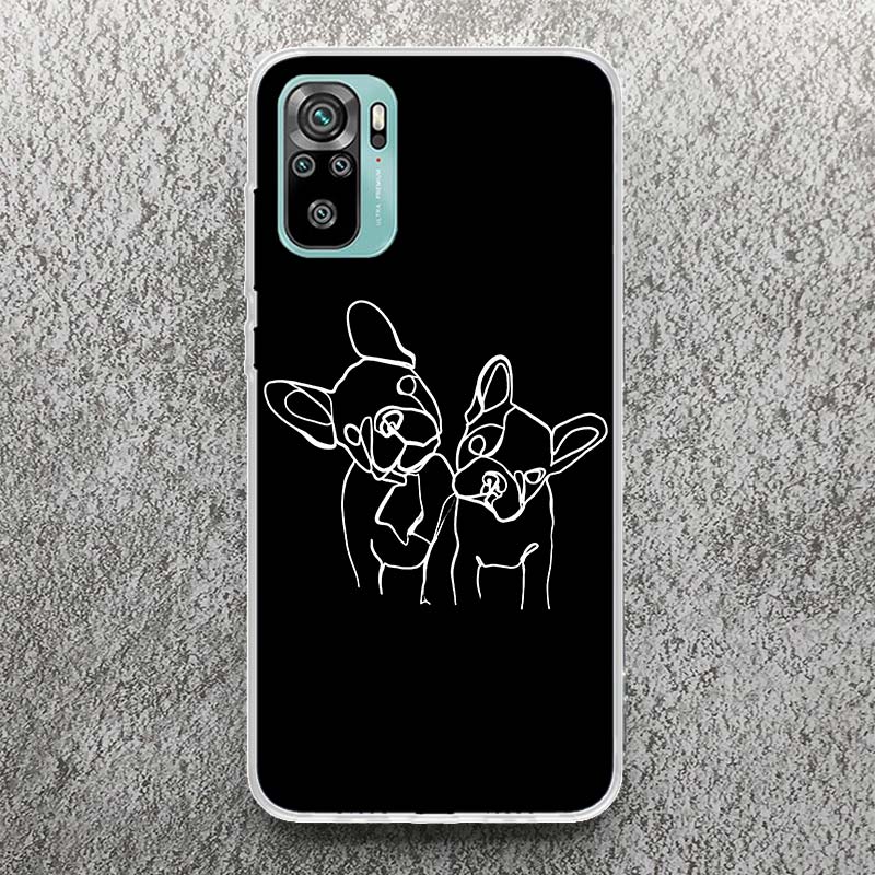 French Bulldog Black White Print Soft Case for Xiaomi Redmi Note 14 13 12S 11S Phone Shell 10 Pro Plus 11E 11T 12 11 10S 5G Cove