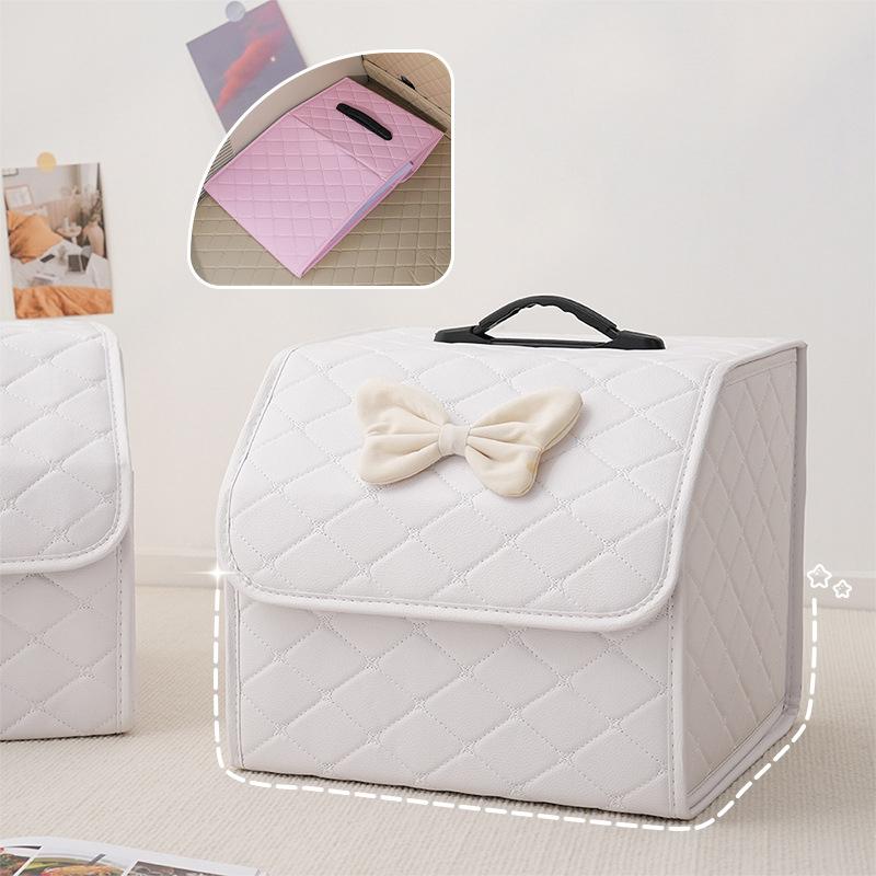 Большой Вместимости Коробка для Хранения в Багажнике Автомобиля Складная Коробка для Хранения в Автомобиле Органайзер для Мелочей Женские Розовые Автоаксессуары