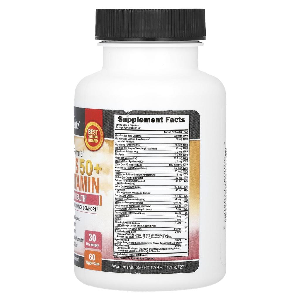 Мультивитамины для женщин старше 50 лет, вегетарианские капсулы 60