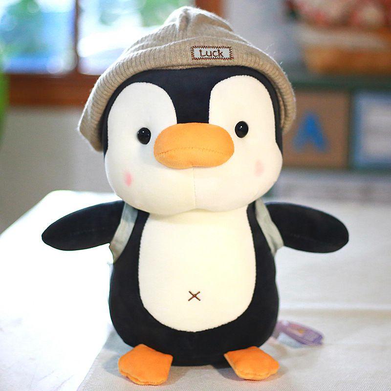 Cuddly Soft 8.7/15/18.9in Pink-blue Hat Penguin Plush Pillow Toy Kids Gift
