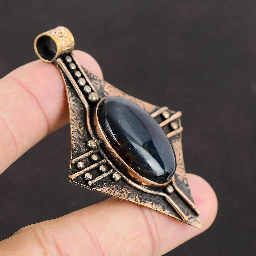 Кулон из питерсита, медный кулон, кулон ручной работы, ювелирные изделия из питерсита, модный кулон, драгоценный камень, медные украшения, подарок для мамы, лечебный камень