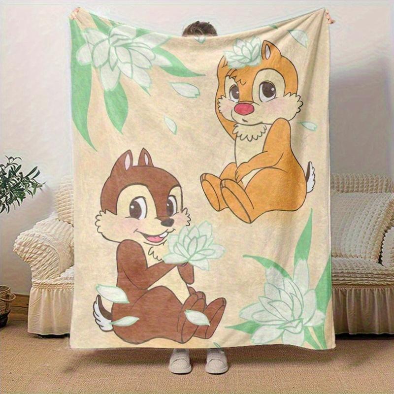 1 шт., Очаровательное одеяло Chip 'n Dale, Идеально подходит для домашнего декора, Покрывало на диван, Для использования на улице, Путешествий, Кемпинга, Автомобиля, Пляжа, Офисного сна