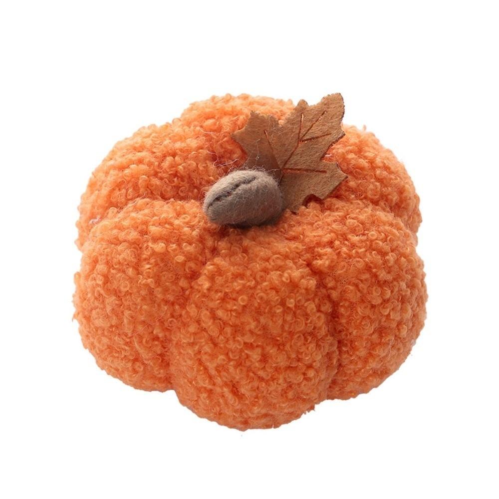 Soft Flocked Pumpkin Decor Plush Halloween Decoration Mini Pumpkin Ornament Farmhouse Home Decor