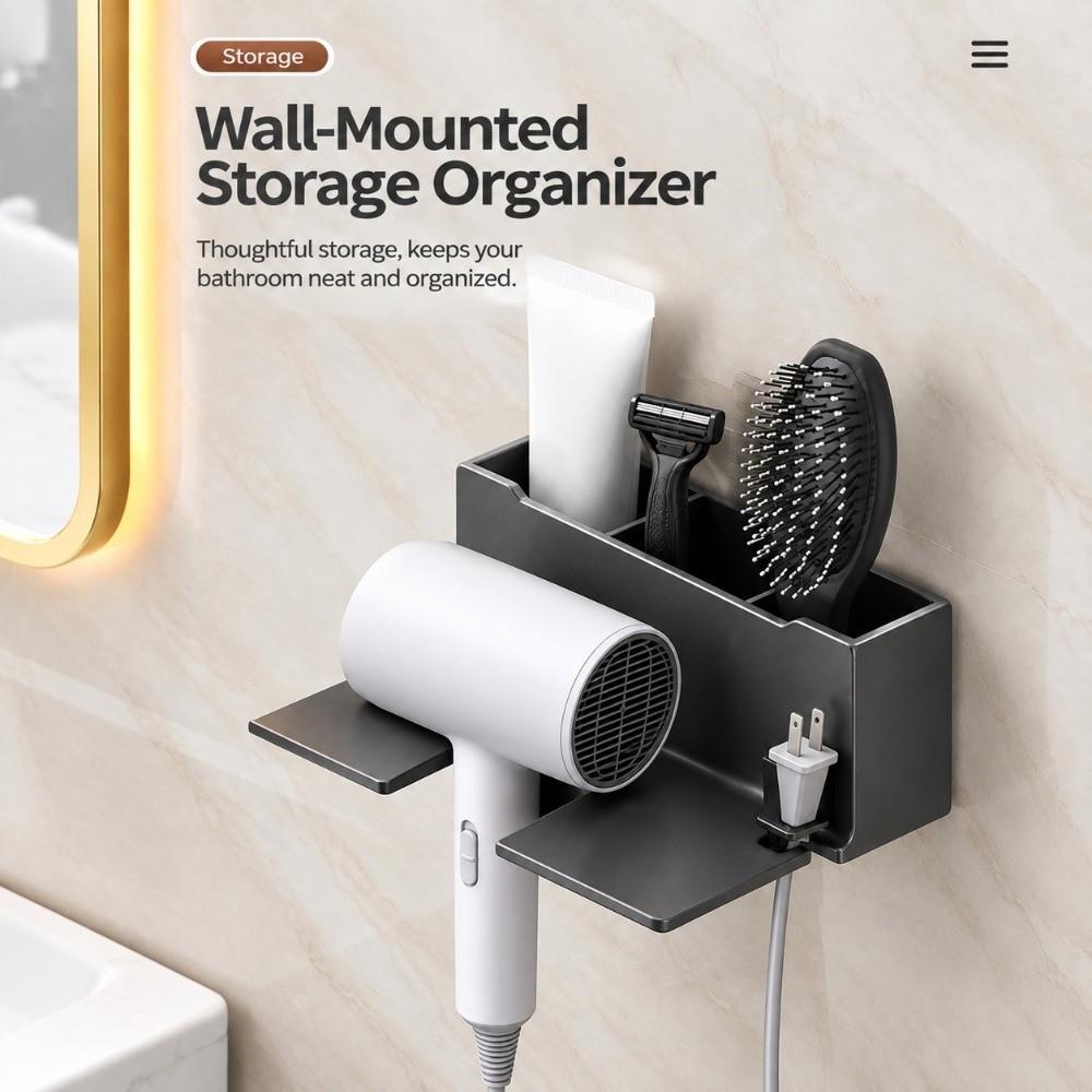 1Pc Punch-Free Hair Straightener Holder Wall Mounted Hair Dryer Stand Home Use