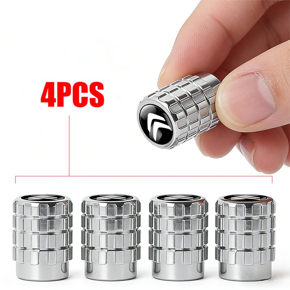 PEZN4 4pcs Aluminium Car Tire Valve Stems Caps Gear shaped Valve For Citroen C1 C2 C3 C4 C5 C6 C8 C4L DS3 DS4 DS5 VTS Auto Accessories