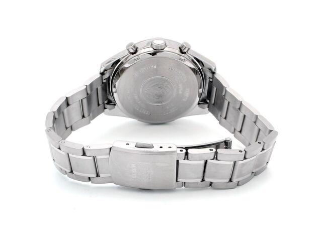 ELGIN Watch FK1401S-BL Men's Silver Stainless Steel Band, Case Date Indicator