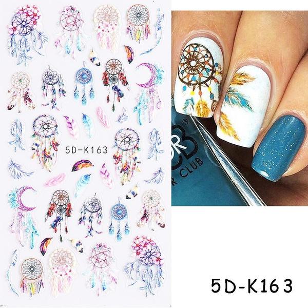 5D акварельные цветочные наклейки для ногтей с голографическими акцентами в виде листьев в фиолетовом и белом цветах