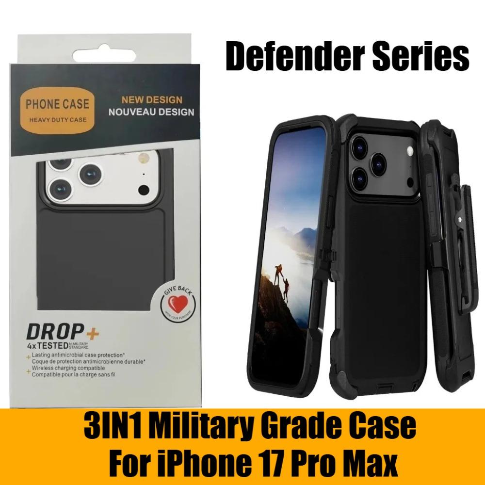 3-в-1 Защитный Броневой Чехол Военного Класса Ударопрочный для IPhone 17 Pro Max Air 16 E 15 14 Plus 13 12 11 OTTBOX Прочный Броневой Защитный Чехол