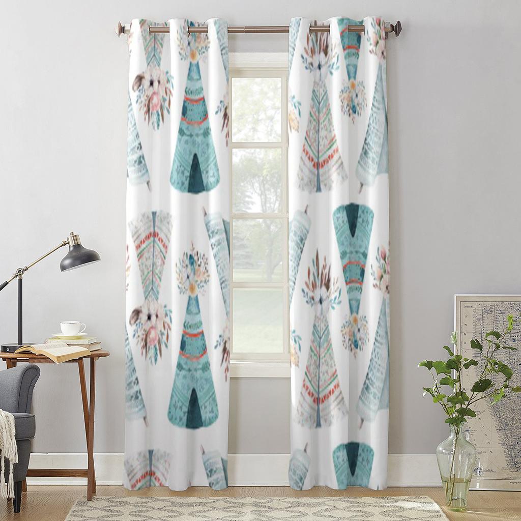 Современные шторы на окна в стиле бохо с акварельными цветами и листьями, роскошные модные шторы для гостиной, спальни, кухни, шторы