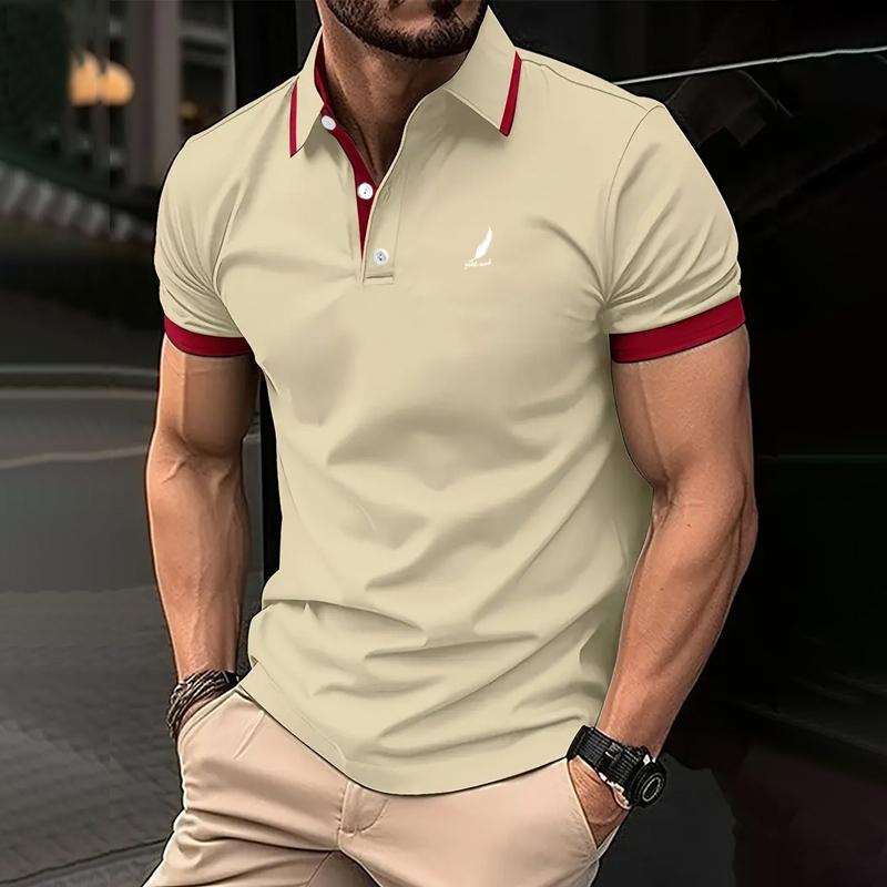 Men Clothes Summer Fashion Short Sleeve Sport Turn Down Collar Polo Shirt Men Business Casual Sport Polo Shirt