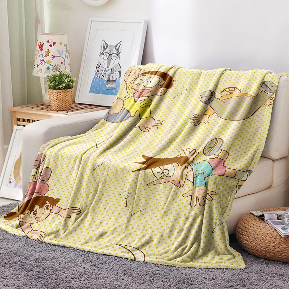 Doraemon2 Flannel Blanket, High quality Comfortable for All Seasons, Home Decor, Warmth and Comfort