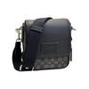 Coach Lucas 16 Classic Monogram Магнитная застежка Кожа и Ткань Плечевая Сумка через плечо Маленькие Мужские сумки Черный CO915-SVO1U