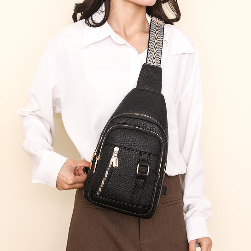 Женская нагрудная сумка Кожаная сумка через плечо Красочные лямки Женская сумка на плечо