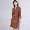 Retro Polka Dot Lapel Long Sleeve Shirt Dress