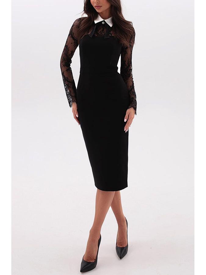 2025 Европейское и американское женское сексуальное облегающее платье с кружевной отделкой