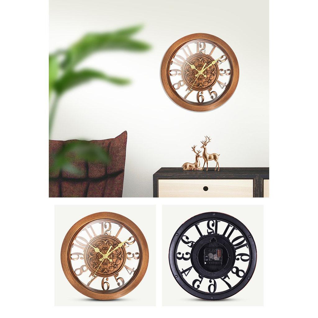 11 дюймов ретро настенные часы декоративные не тикающие для офиса дома