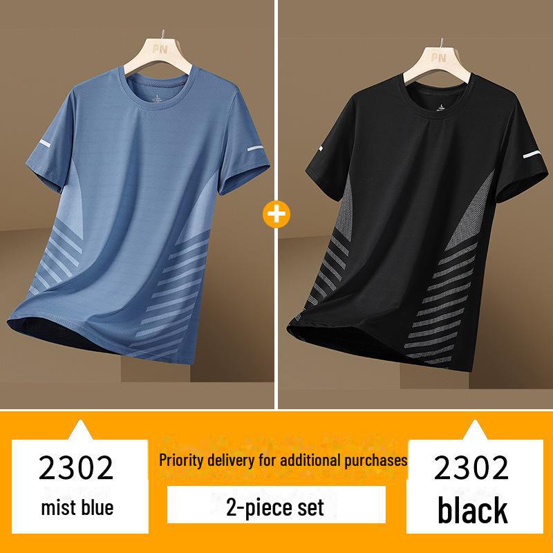 Мужская летняя дышащая сетчатая спортивная футболка Slim Fit