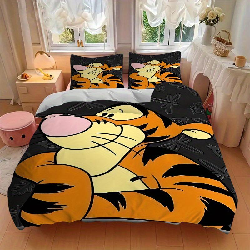 3pcs set Tigger1pc of quilt cover+2pcs of pillowcase, no core, print bedding, All Seasons Bedroom Setting046
