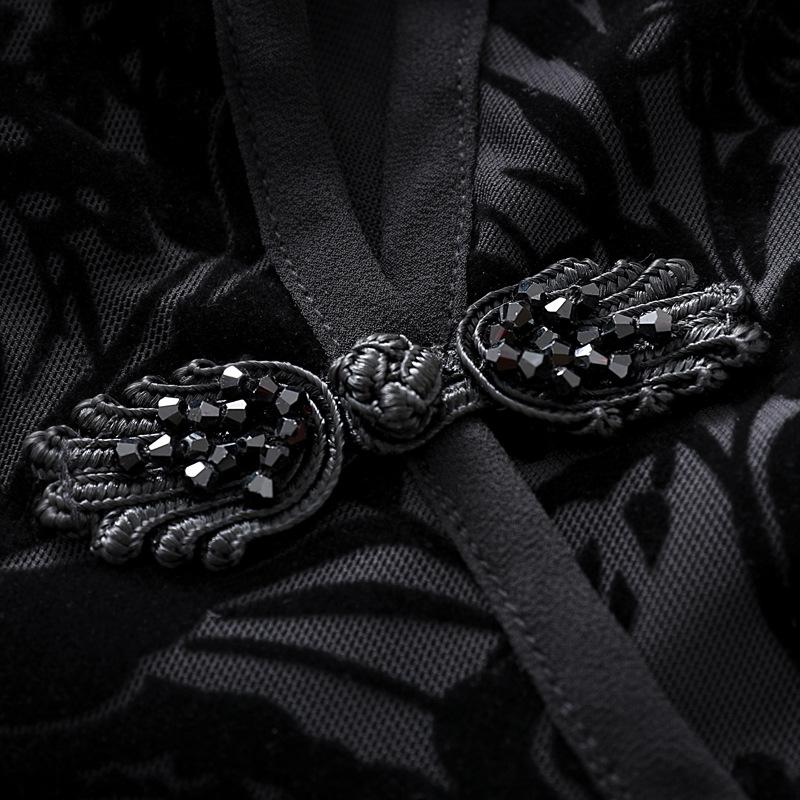 Новая пряжка в китайском стиле плюс бархатная рубашка осень-зима для женщин черная футболка теплая сетчатая майка для мам