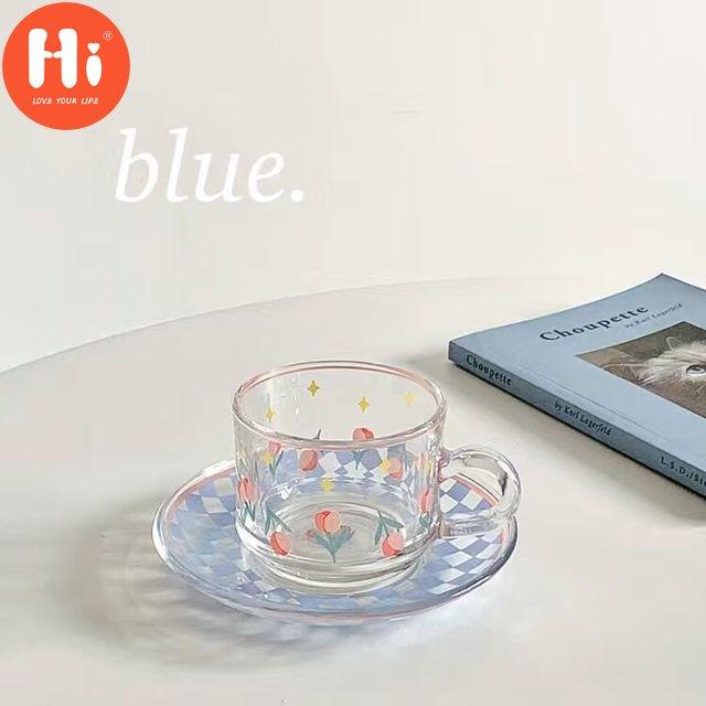 Привет креативная кофейная чашка, набор блюдцев, корейские чашки, ручная роспись, кофейная кружка с растениями и цветами, домашняя кухня, питьевая посуда, чашки для эспрессо