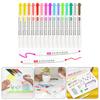 15/25Pcs Double End Highlighter Quick Drying Double Tip Highlighter Pen for Scrapbooking Calendar Journal Card Making