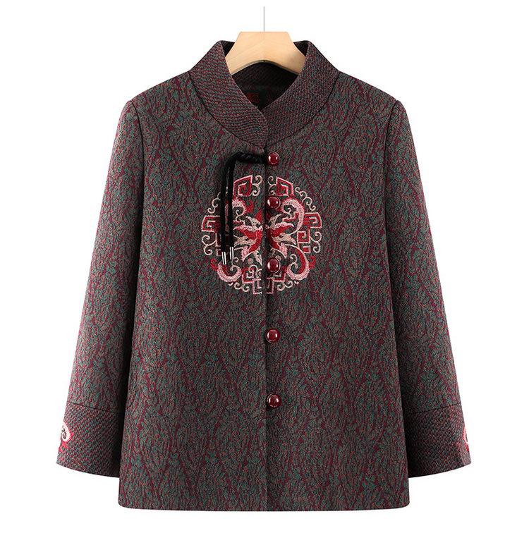 Осеннее шерстяное пальто для женщин среднего и пожилого возраста