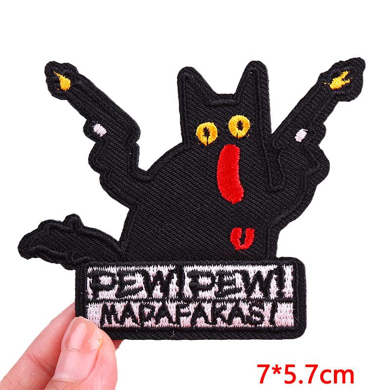 Horror Animal Butterfly Embroidered Patches Bear Cat Shark Patch Iron On Patches For Clothing Thermoadhesive Patches For Clothes