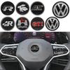 For Volkswagen For Volkswagen VW Golf Polo Passat GTI R Line R32 Jetta MK4 Car Steering Wheel Center Emblem Badge Stickers Interior Accessories zs0