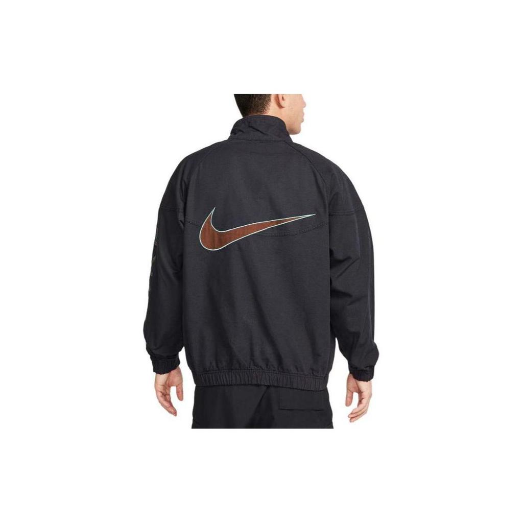 Nike Куртка с воротником-стойкой и молнией во всю длину с логотипом, мужская верхняя одежда, черная FZ4727-010