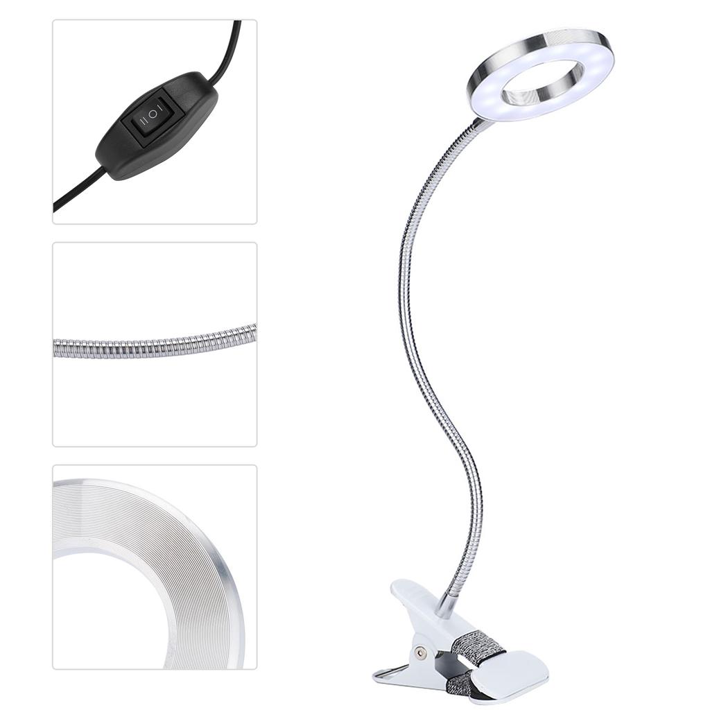 USB-круглая лампа для макияжа, бровей, губ, татуировки, салона красоты, настольные светодиодные фонари с зажимом