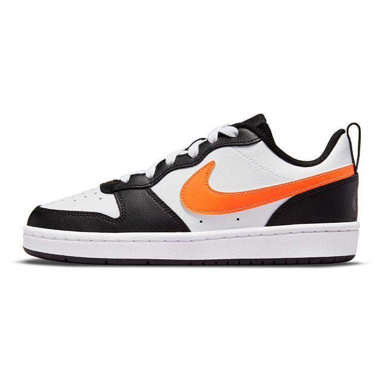 Nike Детские кроссовки Court Borough Low 2 GS Белый Черный Оранжевый Темно-Дымчато-Серый Total-Orange BQ5448-115