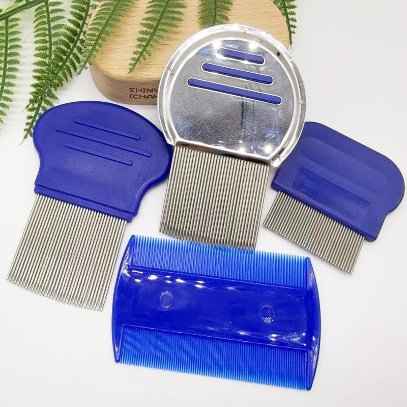 Stainless Steel Lice Comb Set Pack of 4 Durable Nit Removers for Family Use Professional Hair Care Tools for Adults and Kids