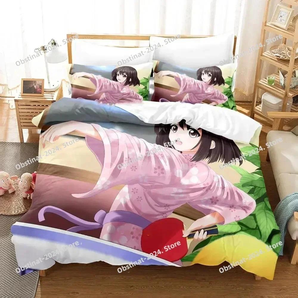Аниме Saenai Heroine no Sodatekata Мегуми Като Комплект постельного белья Принт Постельный комплект Пододеяльник Простыня Наволочка Кровать Полное покрытие одеяла Мягкое