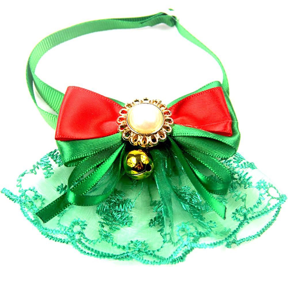 Ошейник для домашних животных, собака, щенок, кошка, кружевной колокольчик, лук, искусственный жемчуг, регулируемый шейный ремешок, ожерелье