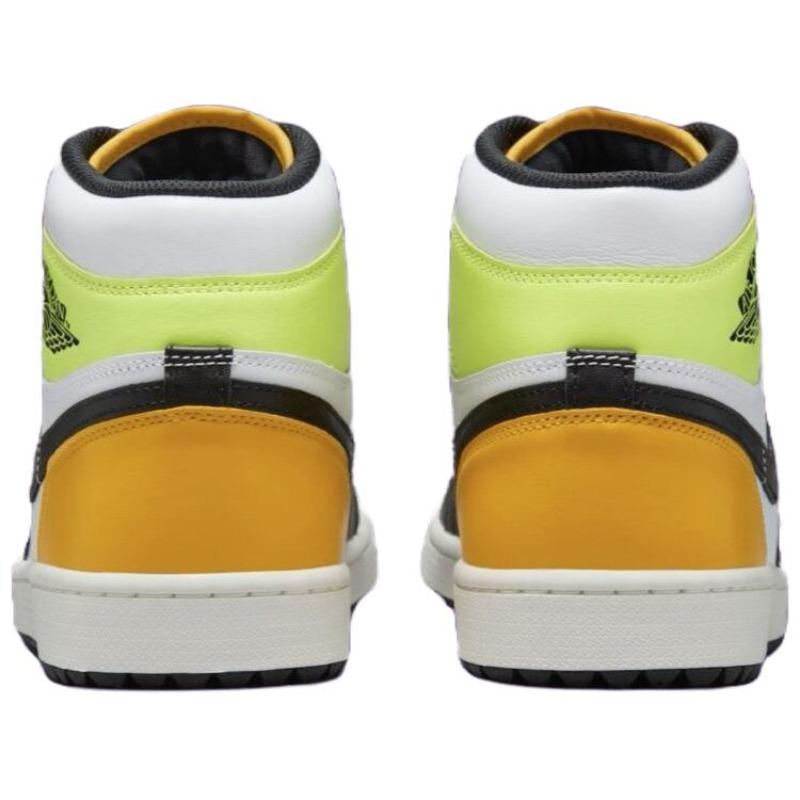 Air Jordan 1 High Golf "Volt Gold" men's high-top golf shoes white/black DQ0660-105