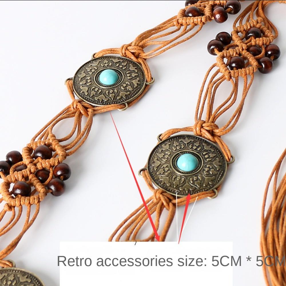 Аксессуары Универсальный плетеный ремень Плетение Платье Повседневный Пояс Цепочка Богемное украшение на талию Юбка