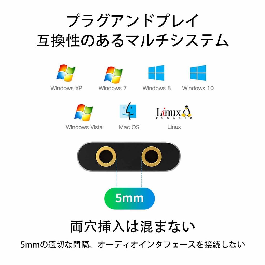 TRkin USB-мм аудиоадаптер внешняя стерео звуковая карта двойной TRS 3-полюсный мм разъем для наушников и микрофона совместимый с чипом микрофонный адаптер для наушников для PS